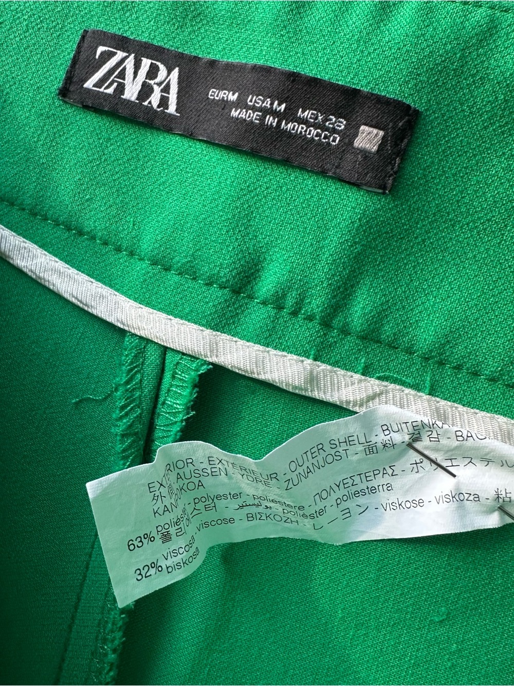 Zara women’s Shirt Size M Bright Green Women's Skort - Picture 3 of 5